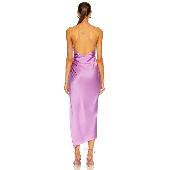 The Sei Strappy Gathered Dress in Lilac Purple 2 New Womens Maxi Long Dress - Picture 3 of 16